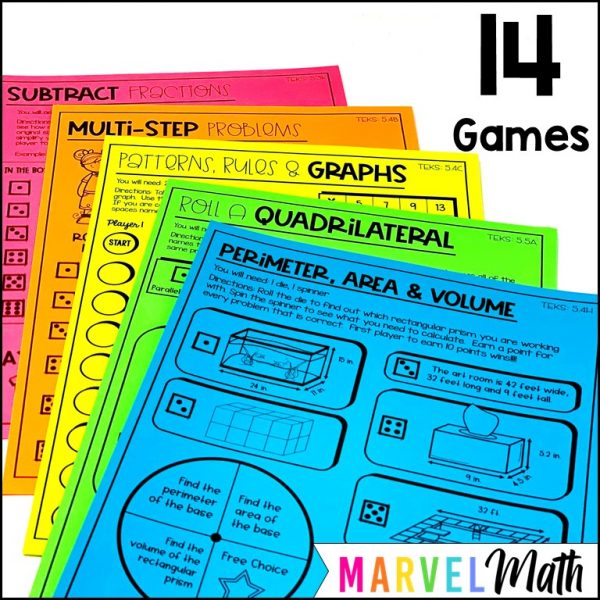 5th Grade STAAR Review Games 5