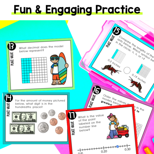 4th Grade Place Value STAAR Review Task Cards (2)