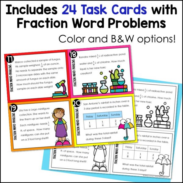 Fractions Task Cards All Operations 2
