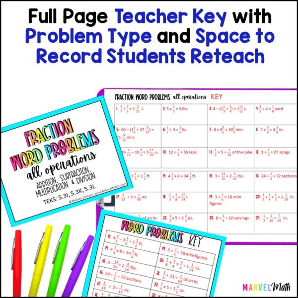 Fractions Task Cards All Operations 6
