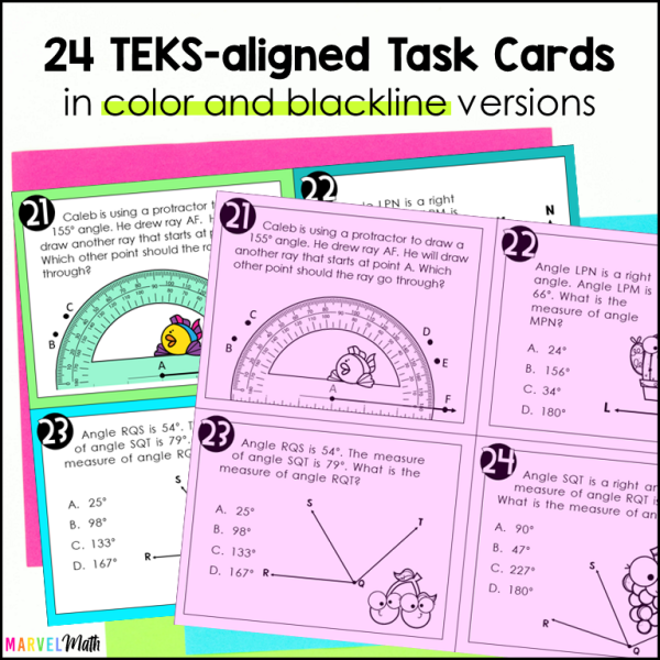 4th Grade Geometry STAAR Review Task Cards 2