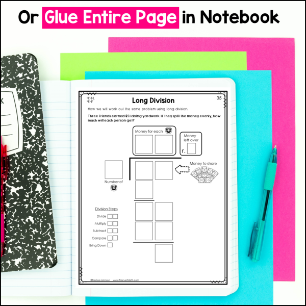 4th Grade Math TEKS Notebook Pages 9