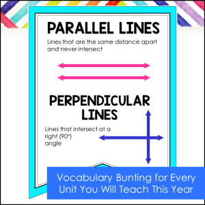 4th Grade Addition & Subtraction Word Wall Vocabulary Bunting