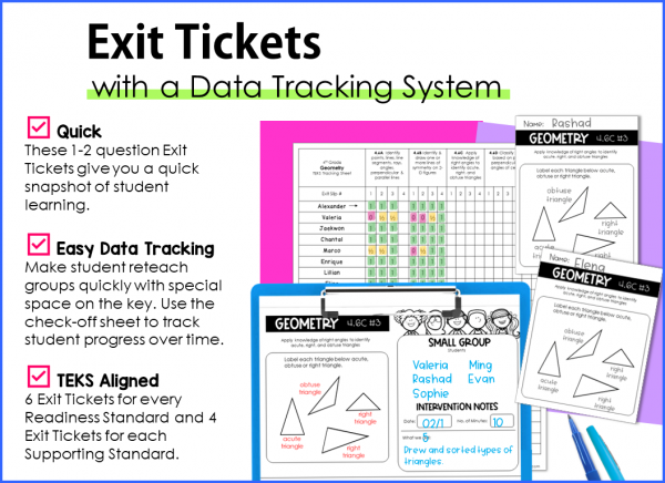 4th Grade Geometry Exit Tickets