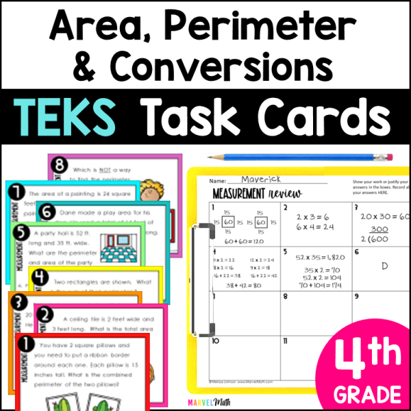 4th Grade Measurement STAAR Review Task Cards