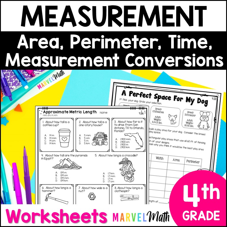 4th Grade Measurement Worksheets - Marvel Math