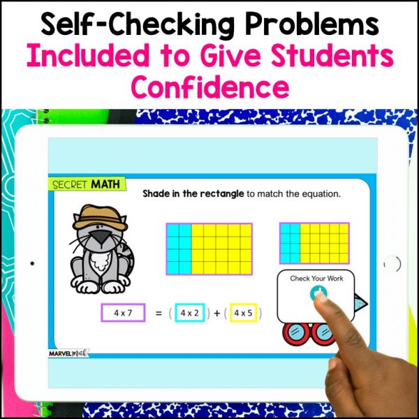 Area and the Distributive Property Self Checking Activity