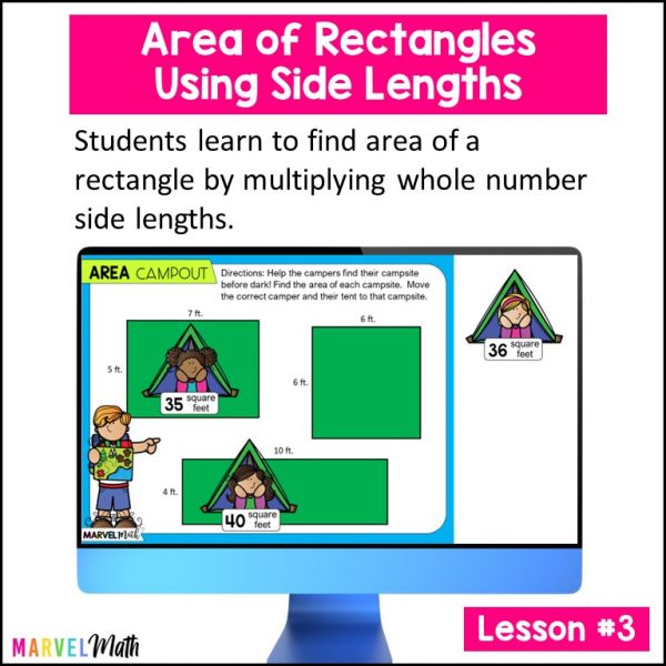 Area of Rectangles Using Side Lengths