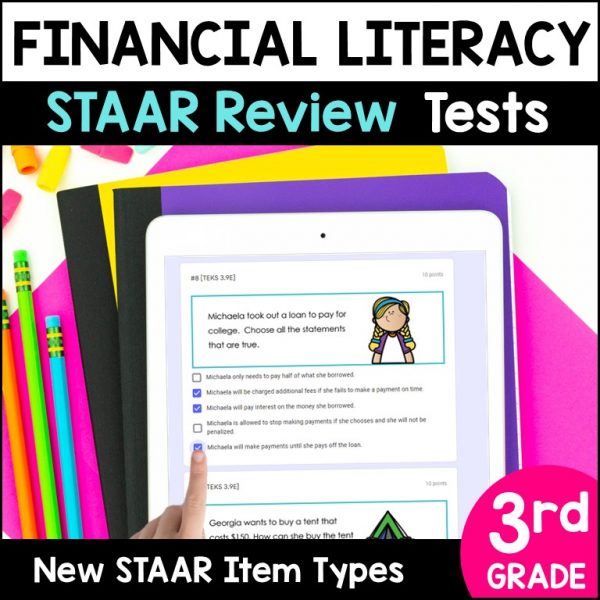 3rd Grade Financial Literacy Digital STAAR Math Review 1