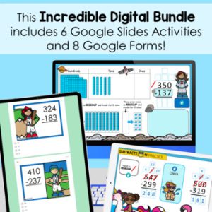 3 Digit Subtraction with Regrouping Digital Bundle - Marvel Math