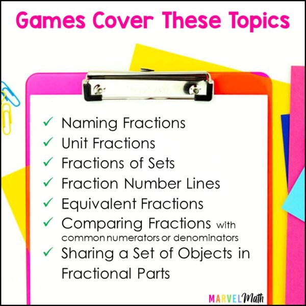 3rd Grade Fractions Games TEKS and Common Core