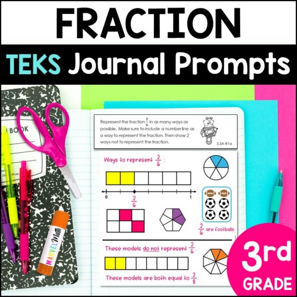 3rd Grade Fractions Math Journal Prompts